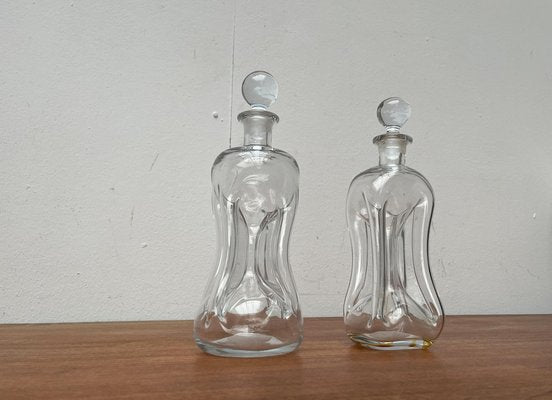 Vintage Danish Kluk Kluk Bottles in Glass from Holmegaard, 1970s, Set of 2-UAH-1768615