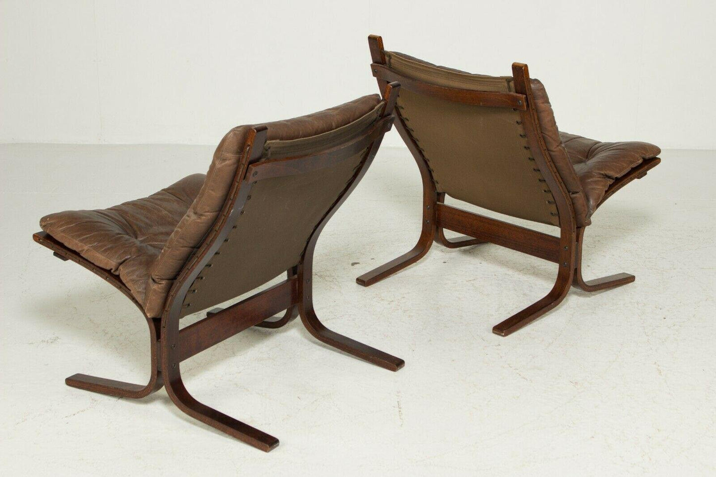 Vintage Danish Leather Siesta Chairs by Ingmar Relling, Set of 2