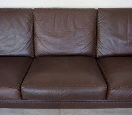 Vintage Danish Leather Sofa by Aage Christiansen, 1970-UAY-1812029