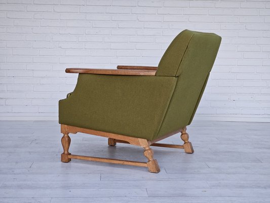 Vintage Danish Lounge Chair in Wool and Oak, 1970s-TMW-1804353