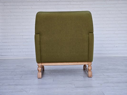 Vintage Danish Lounge Chair in Wool and Oak, 1970s-TMW-1804353