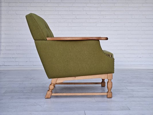 Vintage Danish Lounge Chair in Wool and Oak, 1970s-TMW-1804353