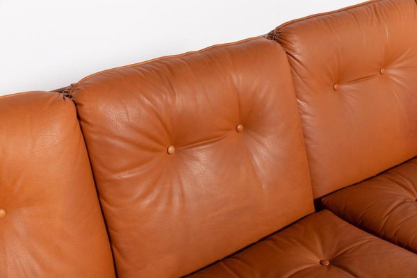 Vintage Danish Modern Cognac Leather Sofa, 1960s-KMC-1812143