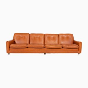 Vintage Danish Modern Cognac Leather Sofa, 1960s-KMC-1812143