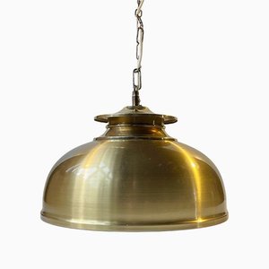 Vintage Danish Nautical Hanging Lamp in Brass, 1970s-LCR-1215577