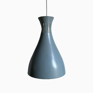 Vintage Danish Retro Pigeon Blue Pendant Lamp, 1960s-WSA-936820