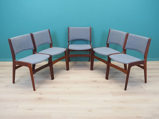 Vintage Danish Rosewood Chairs by Henning Kjaernulf, 1970s, Set of 5-VND-2019826