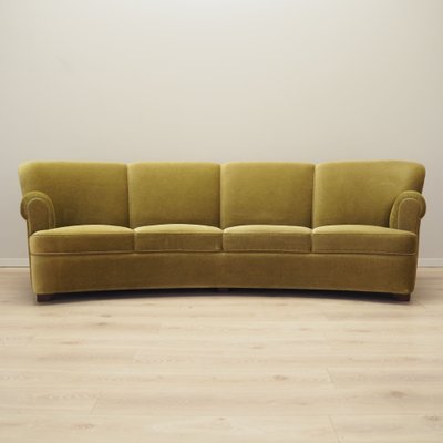 Vintage Danish Sofa in Green Velour, 1960s-VND-2034646