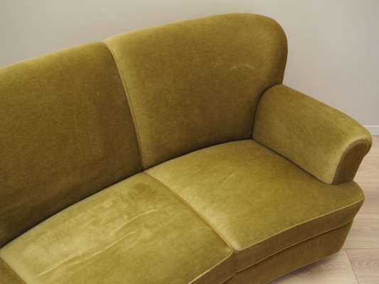 Vintage Danish Sofa in Green Velour, 1960s-VND-2034646