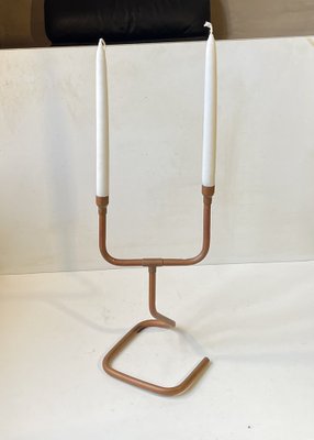 Vintage Danish Steampunk Candleholder in Copper Pipe, 1970s-LCR-1785754