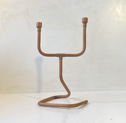 Vintage Danish Steampunk Candleholder in Copper Pipe, 1970s-LCR-1785754