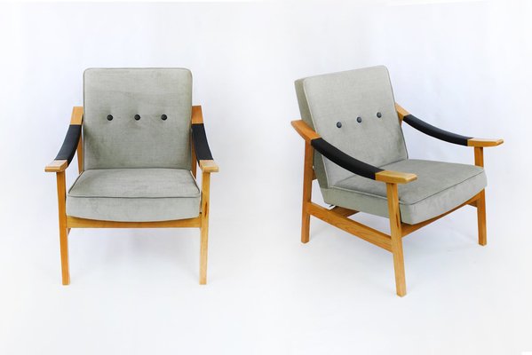 Vintage Danish Style Grey Lounge Chairs 1960s, Set of 2-HDN-1750296