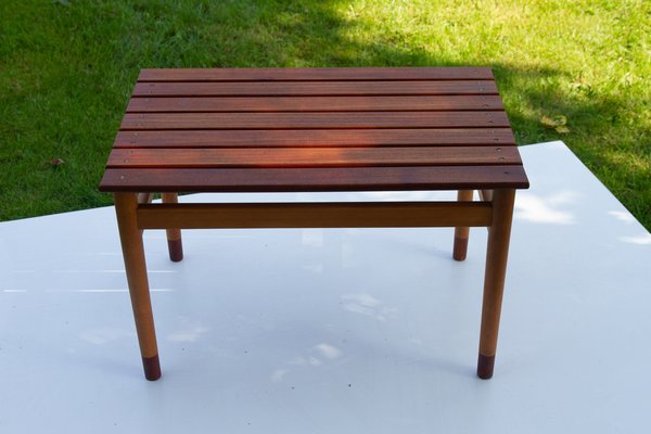 Vintage Danish Teak and Beech Side Table, 1950s-WIX-1397487