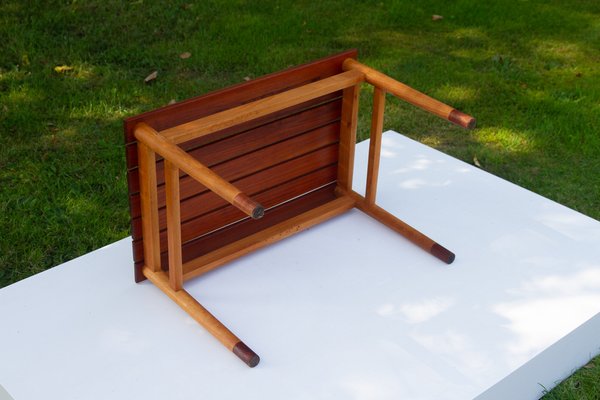 Vintage Danish Teak and Beech Side Table, 1950s-WIX-1397487