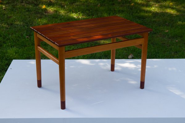 Vintage Danish Teak and Beech Side Table, 1950s-WIX-1397487