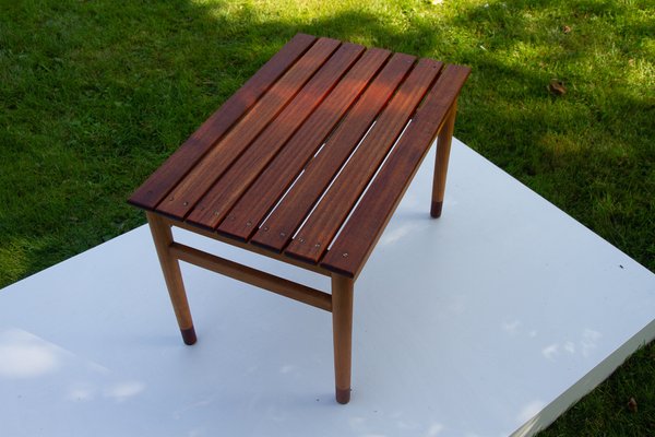 Vintage Danish Teak and Beech Side Table, 1950s-WIX-1397487