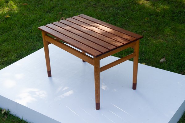 Vintage Danish Teak and Beech Side Table, 1950s-WIX-1397487