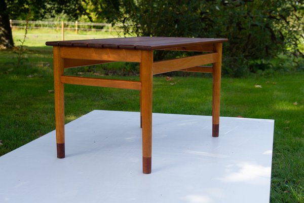 Vintage Danish Teak and Beech Side Table, 1950s-WIX-1397487