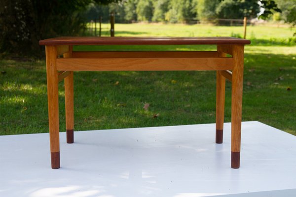 Vintage Danish Teak and Beech Side Table, 1950s-WIX-1397487