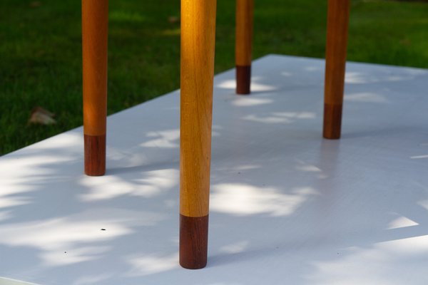 Vintage Danish Teak and Beech Side Tables 1950s, Set of 2-WIX-1397488