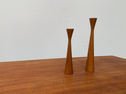 Vintage Danish Teak Candleholders, Set of 2-UAH-984540