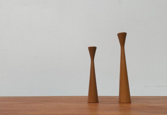 Vintage Danish Teak Candleholders, Set of 2-UAH-984540