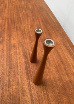 Vintage Danish Teak Candleholders, Set of 2-UAH-984540