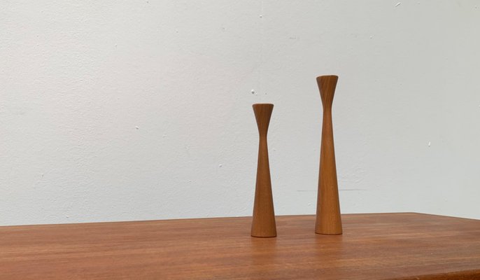 Vintage Danish Teak Candleholders, Set of 2-UAH-984540