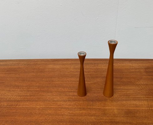 Vintage Danish Teak Candleholders, Set of 2-UAH-984540