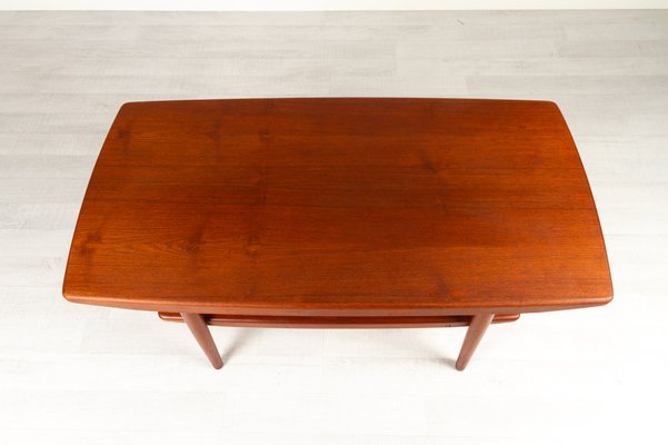 Vintage Danish Teak Coffee Table with Shelf, 1960s-WIX-953375