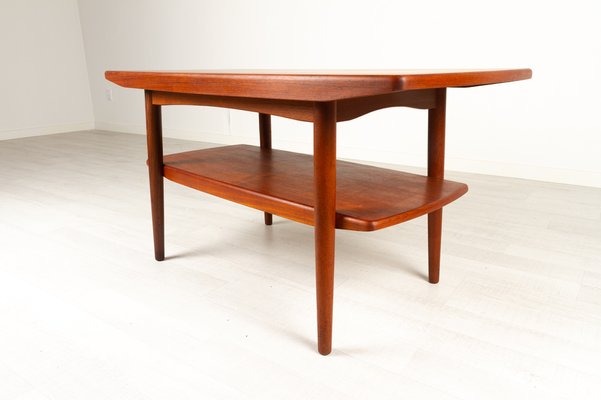 Vintage Danish Teak Coffee Table with Shelf, 1960s-WIX-953375