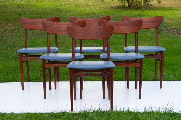 Vintage Danish Teak Dining Chairs 1960s, Set of 6-WIX-1409249