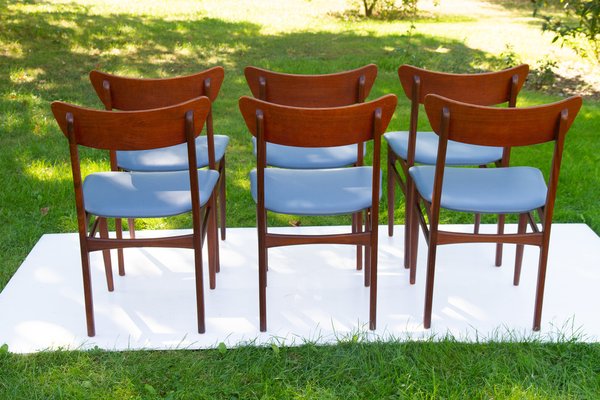 Vintage Danish Teak Dining Chairs 1960s, Set of 6-WIX-1409249