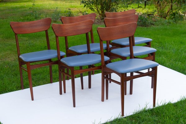 Vintage Danish Teak Dining Chairs 1960s, Set of 6-WIX-1409249