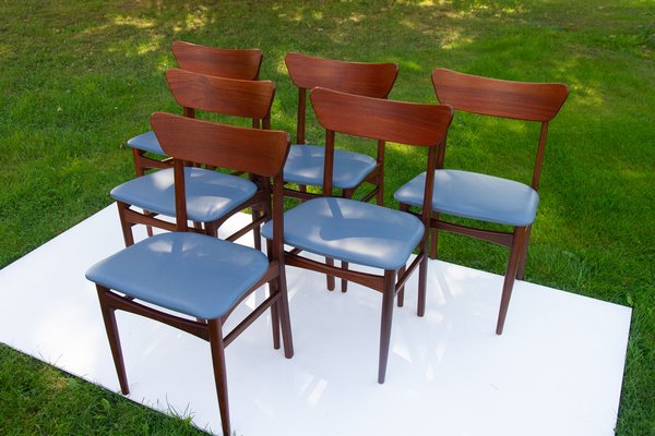 Vintage Danish Teak Dining Chairs 1960s, Set of 6-WIX-1409249