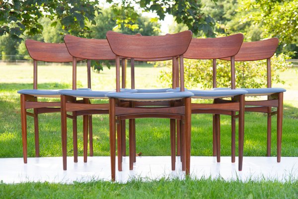 Vintage Danish Teak Dining Chairs 1960s, Set of 6-WIX-1409249