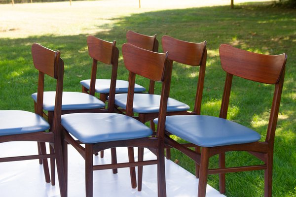 Vintage Danish Teak Dining Chairs 1960s, Set of 6-WIX-1409249