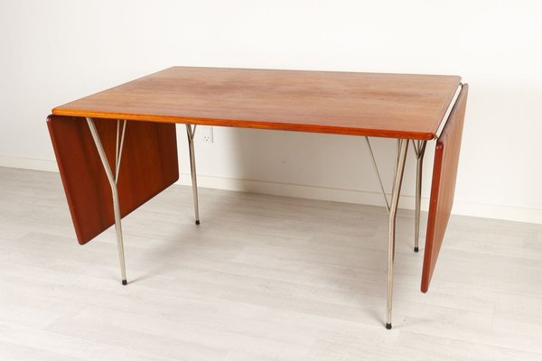 Vintage Danish Teak Drop Leaf Dining Table, 1950s-WIX-967393