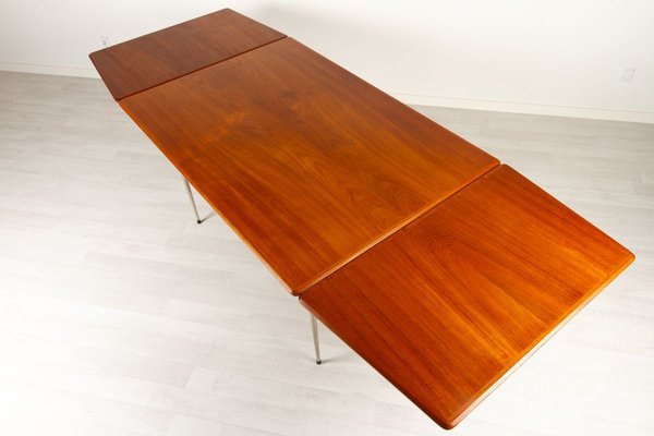 Vintage Danish Teak Drop Leaf Dining Table, 1950s-WIX-967393