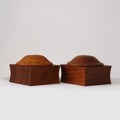 Vintage Danish Teak Lidded Boxes, 1960s, Set of 2-GIW-1364551