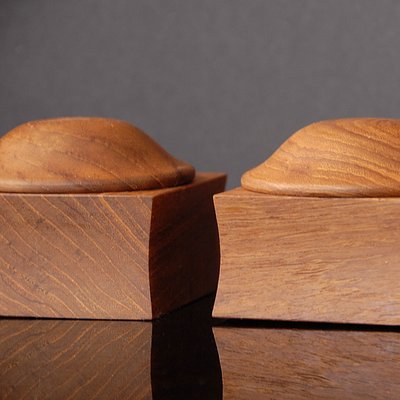 Vintage Danish Teak Lidded Boxes, 1960s, Set of 2-GIW-1364551