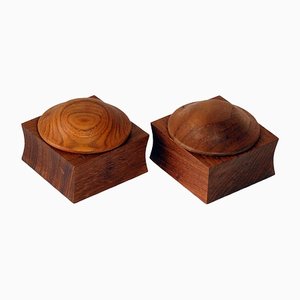 Vintage Danish Teak Lidded Boxes, 1960s, Set of 2-GIW-1364551