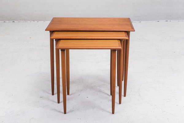 Vintage Danish Teak Nesting Tables, 1960s, Set of 3-ZZH-567352