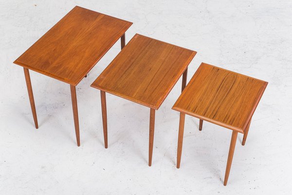 Vintage Danish Teak Nesting Tables, 1960s, Set of 3-ZZH-567352