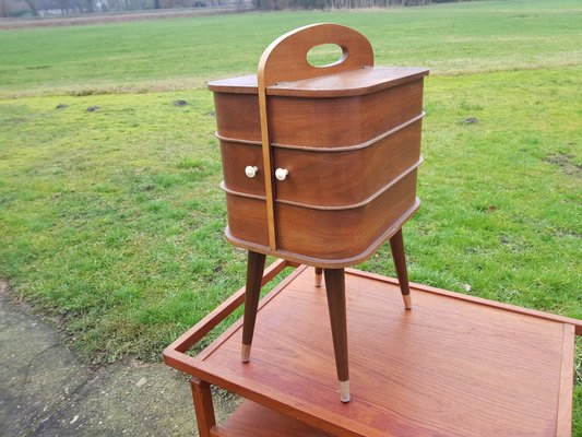 Vintage Danish Teak Sewing Box Cabinet-YFS-1154061