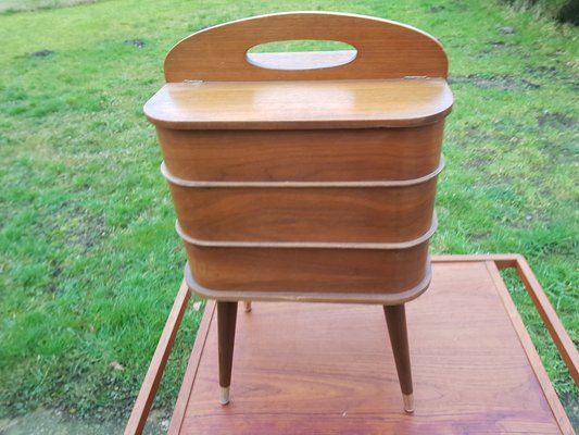 Vintage Danish Teak Sewing Box Cabinet-YFS-1154061