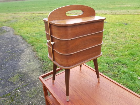 Vintage Danish Teak Sewing Box Cabinet-YFS-1154061