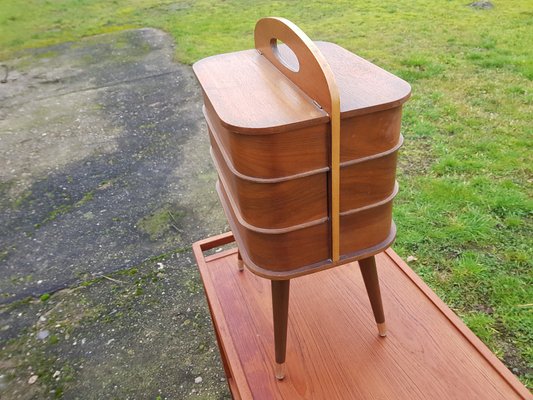 Vintage Danish Teak Sewing Box Cabinet-YFS-1154061