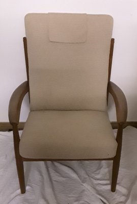 Vintage Danish Teak & Wool Armchair, 1970s-HOI-780689