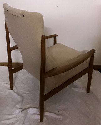 Vintage Danish Teak & Wool Armchair, 1970s-HOI-780689